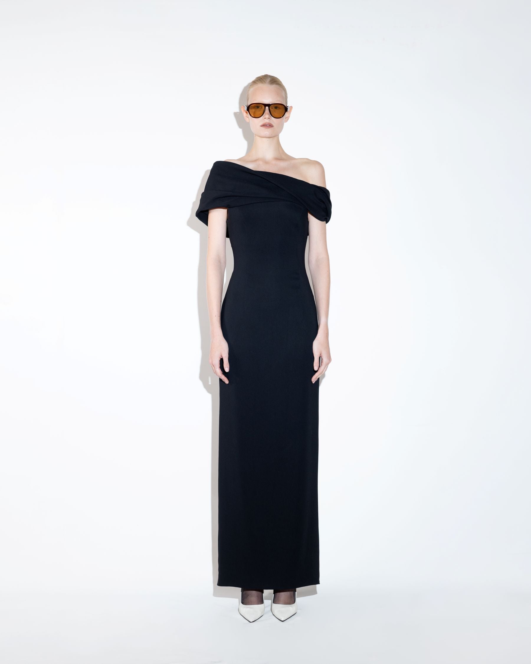 Black Crepe Evening Dress