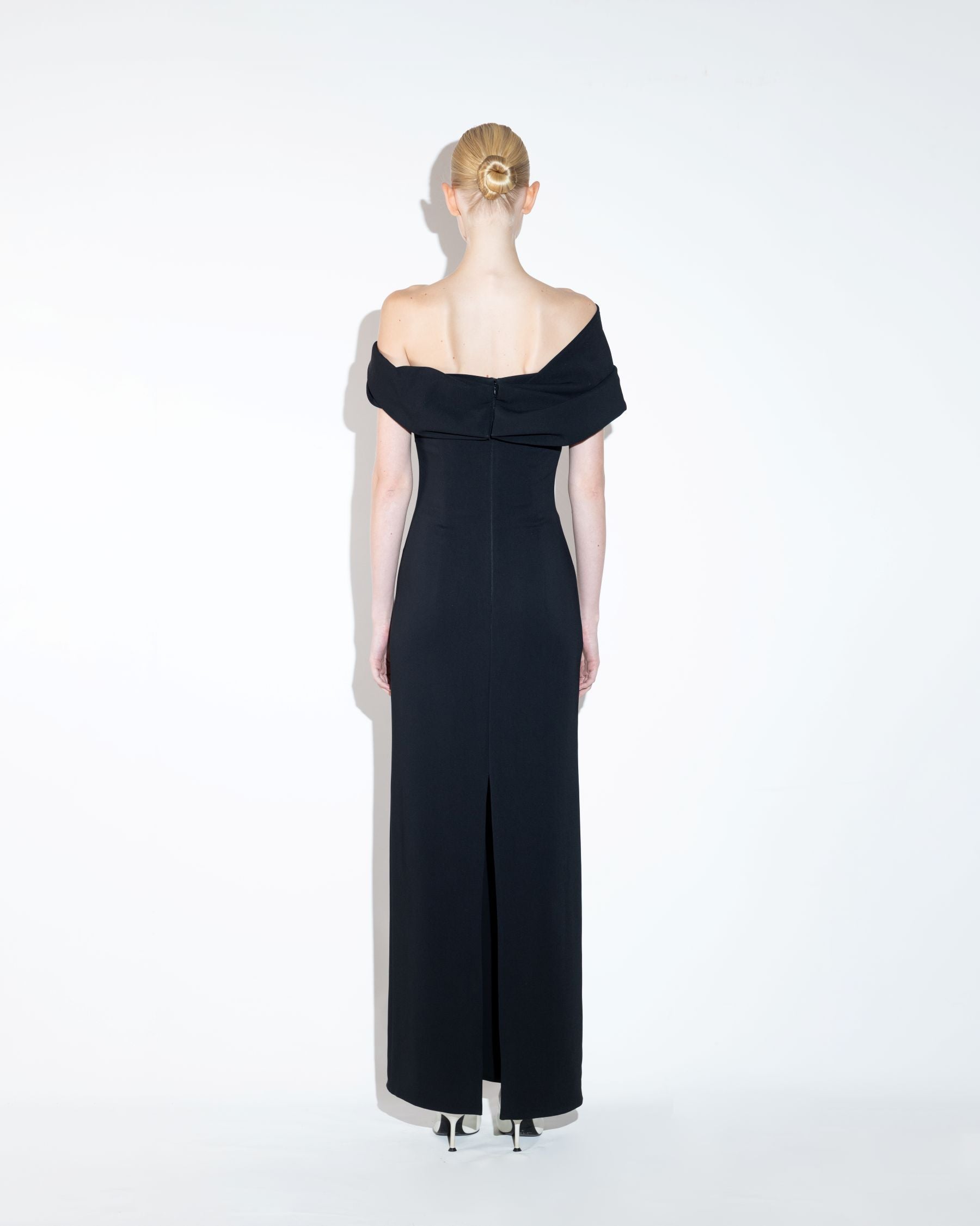 Black Crepe Evening Dress