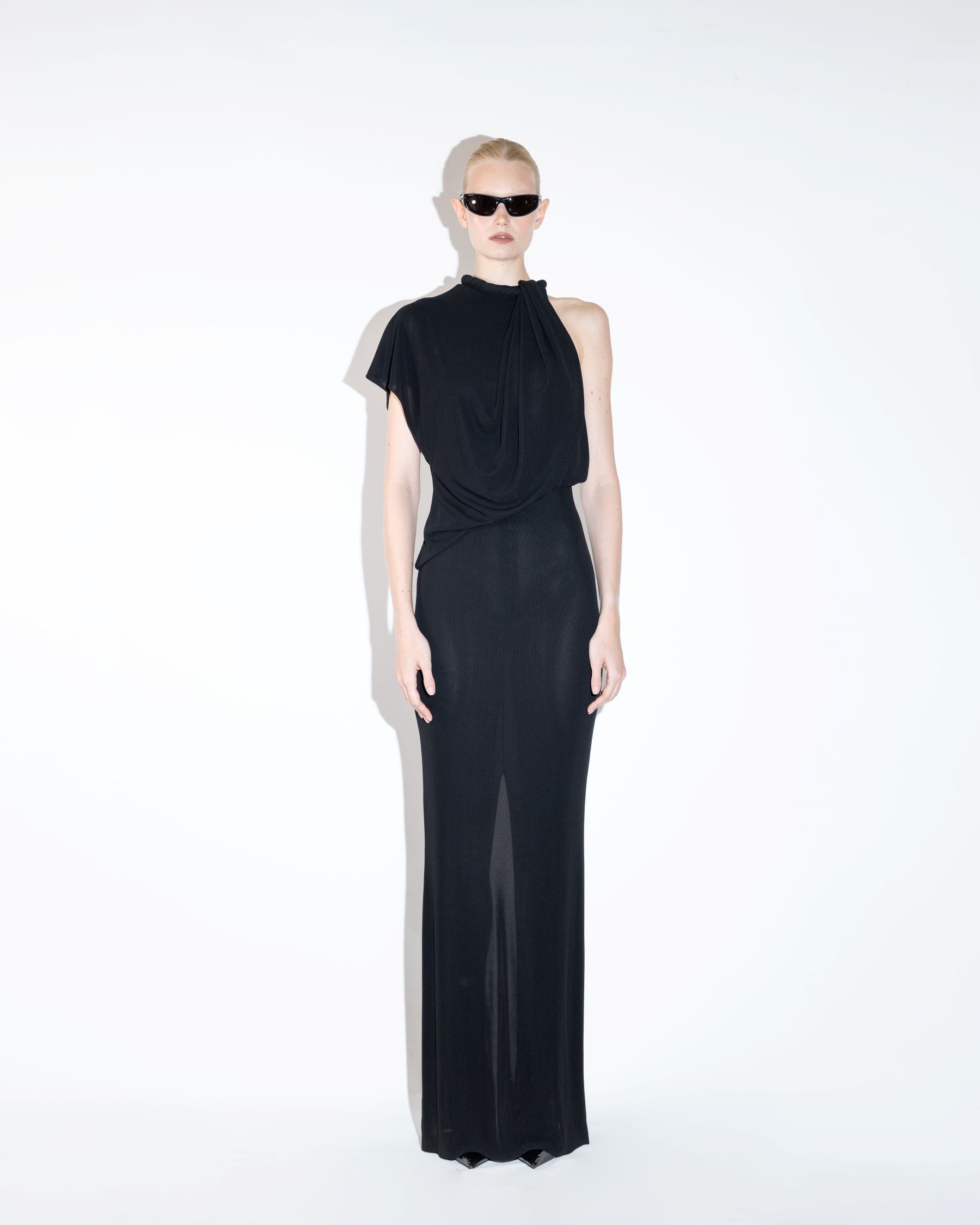 One-Shoulder Draped Dress