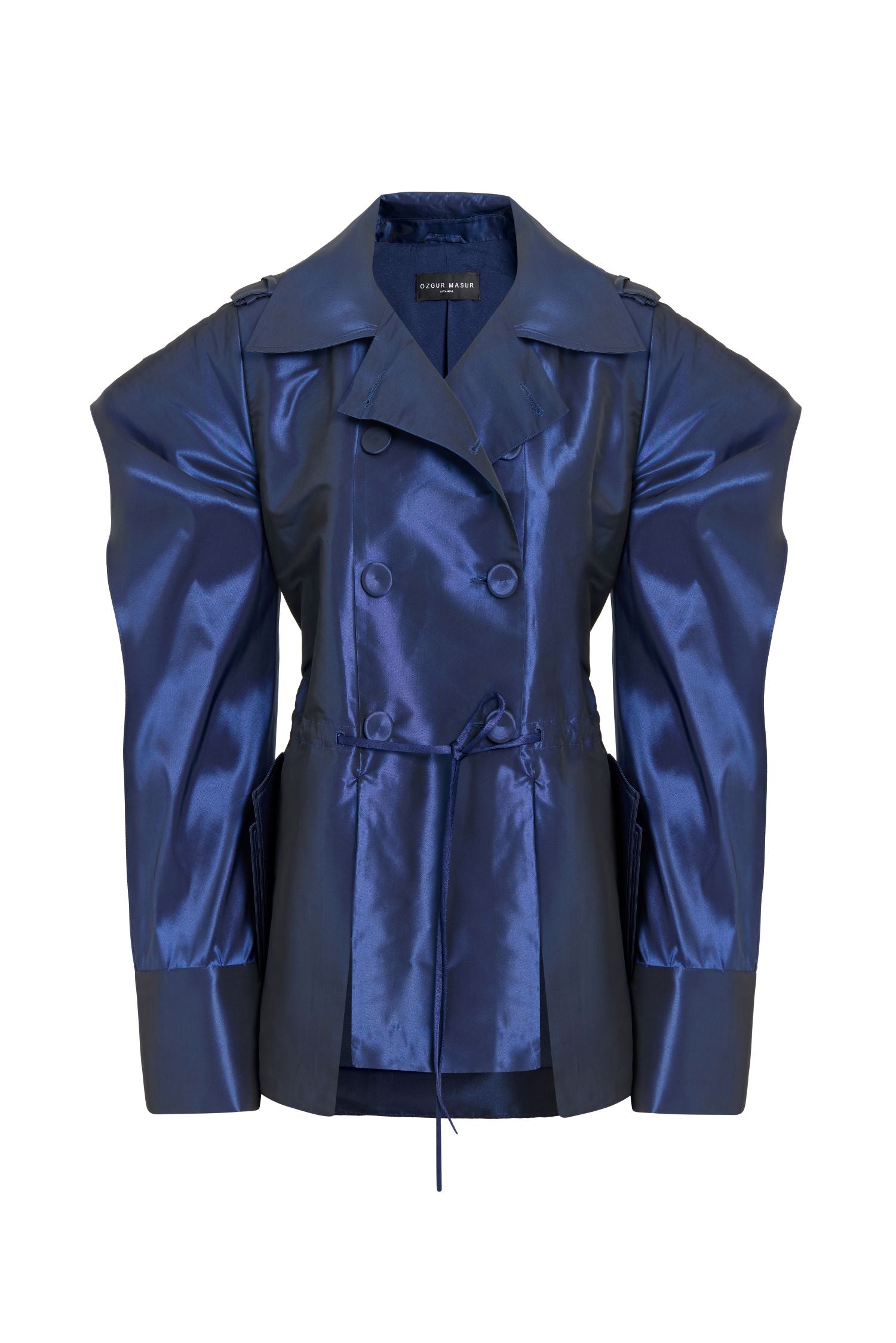 Tailored Short Taffeta Trench Coat