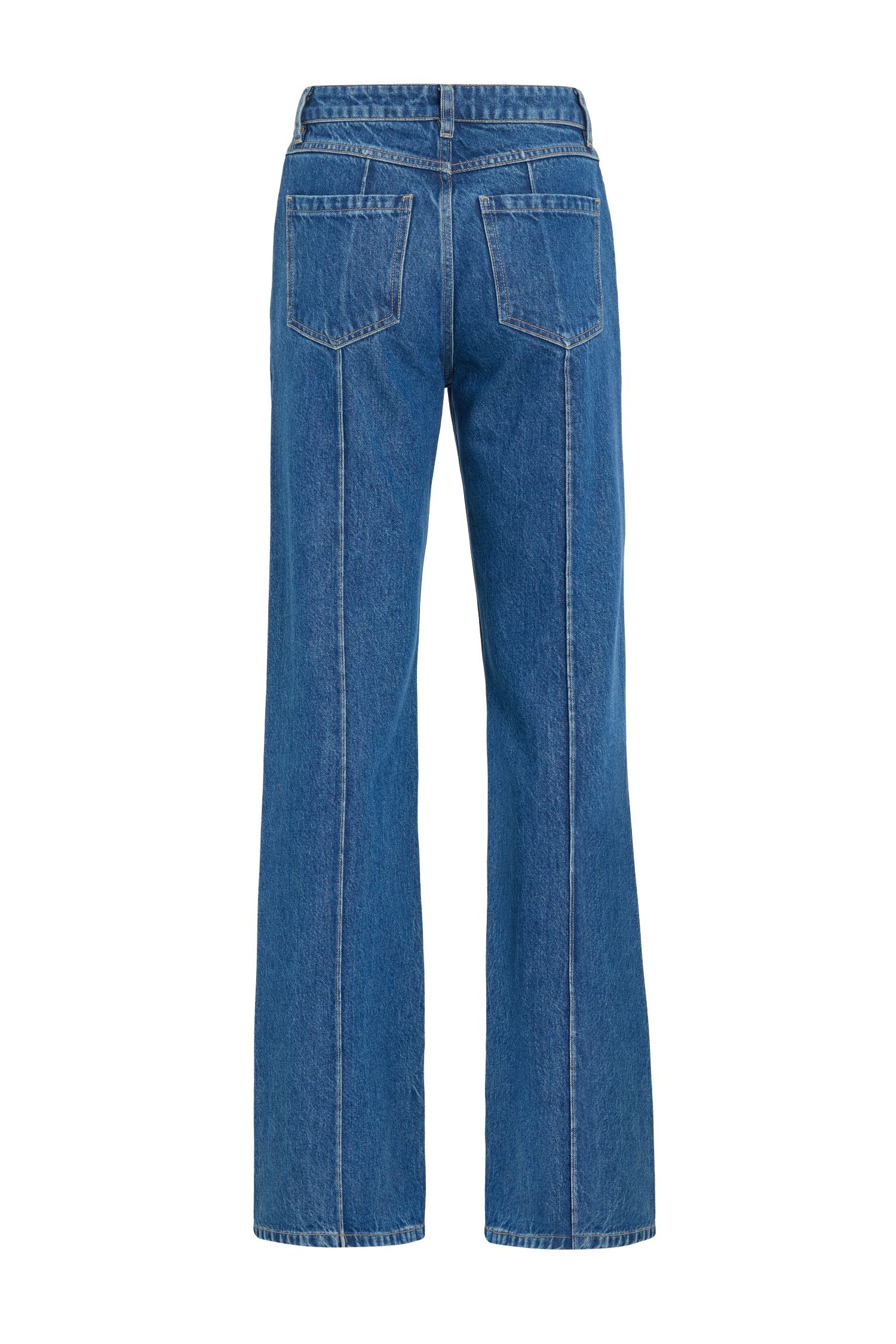 Blue Straight-Cut Blue Denim Jeans